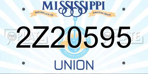 2Z20595 Mississippi License Plate