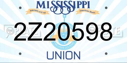 2Z20598 Mississippi License Plate