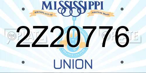 2Z20776 Mississippi License Plate