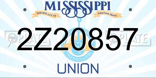 2Z20857 Mississippi License Plate