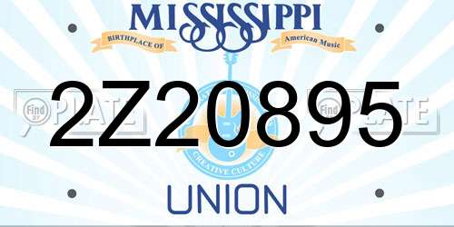 2Z20895 Mississippi License Plate
