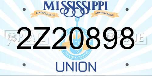 2Z20898 Mississippi License Plate