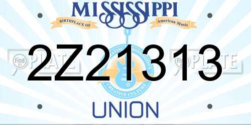 2Z21313 Mississippi License Plate