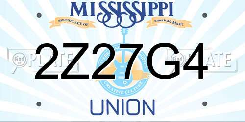 2Z27G4 Mississippi License Plate