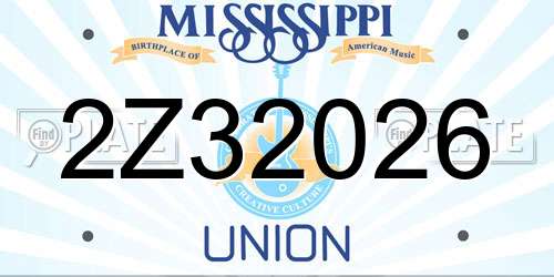 2Z32026 Mississippi License Plate