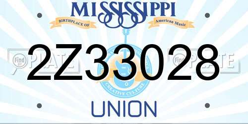 2Z33028 Mississippi License Plate
