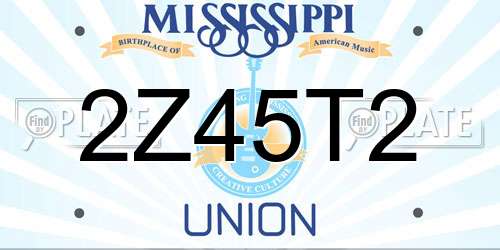 2Z45T2 Mississippi License Plate