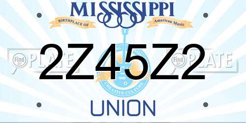 2Z45Z2 Mississippi License Plate