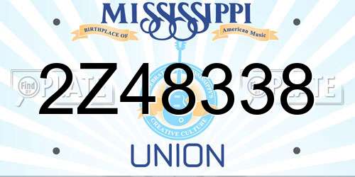 2Z48338 Mississippi License Plate