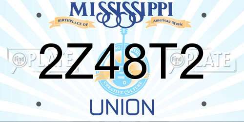 2Z48T2 Mississippi License Plate