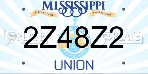 2Z48Z2 Mississippi License Plate