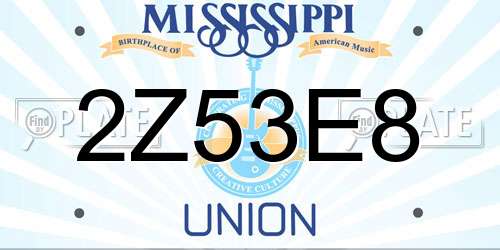 2Z53E8 Mississippi License Plate