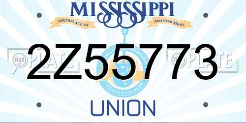 2Z55773 Mississippi License Plate