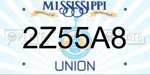 2Z55A8 Mississippi License Plate