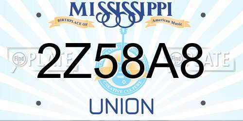 2Z58A8 Mississippi License Plate