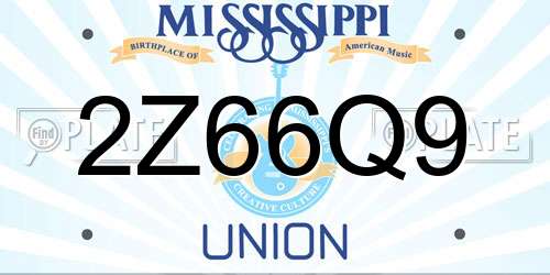 2Z66Q9 Mississippi License Plate
