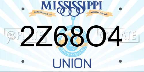 2Z68O4 Mississippi License Plate