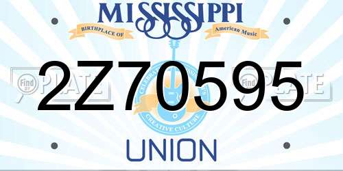 2Z70595 Mississippi License Plate