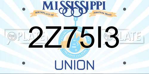 2Z75I3 Mississippi License Plate