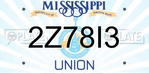 2Z78I3 Mississippi License Plate