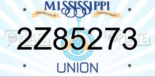 2Z85273 Mississippi License Plate