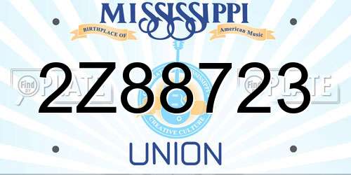 2Z88723 Mississippi License Plate