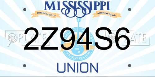 2Z94S6 Mississippi License Plate