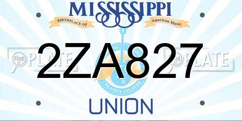2ZA827 Mississippi License Plate