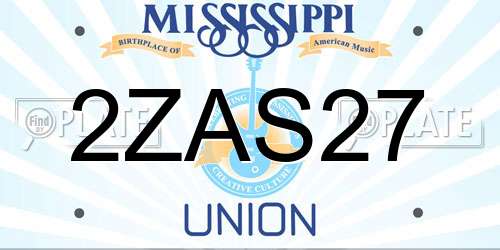2ZAS27 Mississippi License Plate