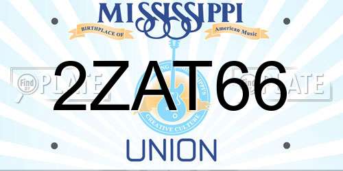 2ZAT66 Mississippi License Plate