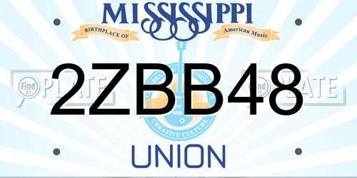 2ZBB48 Mississippi License Plate