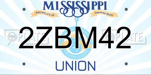 2ZBM42 Mississippi License Plate