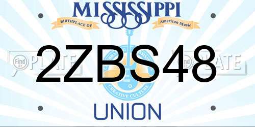 2ZBS48 Mississippi License Plate
