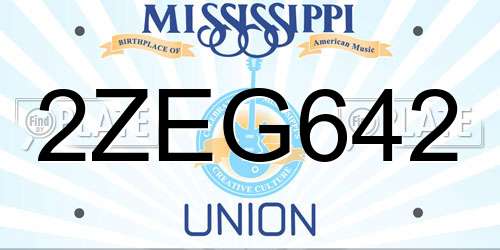 2ZEG642 Mississippi License Plate