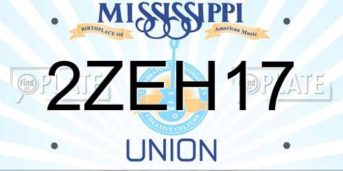 2ZEH17 Mississippi License Plate