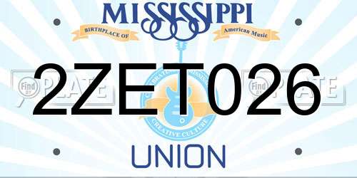 2ZET026 Mississippi License Plate