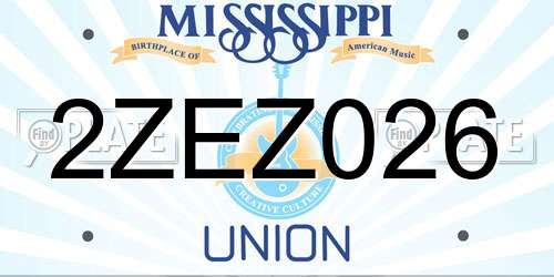 2ZEZ026 Mississippi License Plate