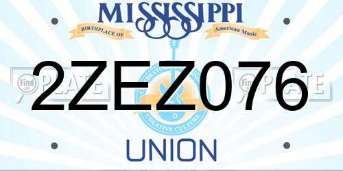 2ZEZ076 Mississippi License Plate