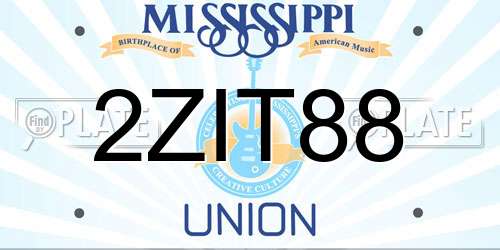 2ZIT88 Mississippi License Plate