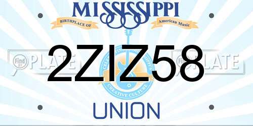 2ZIZ58 Mississippi License Plate