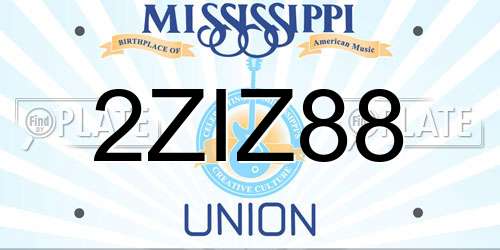 2ZIZ88 Mississippi License Plate