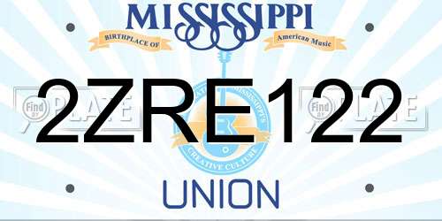 2ZRE122 Mississippi License Plate