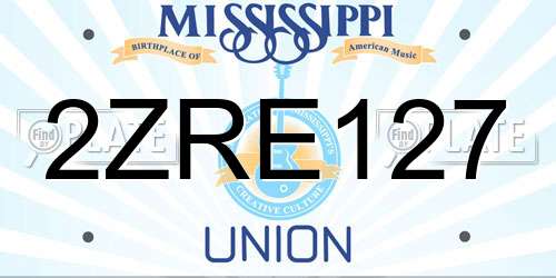 2ZRE127 Mississippi License Plate