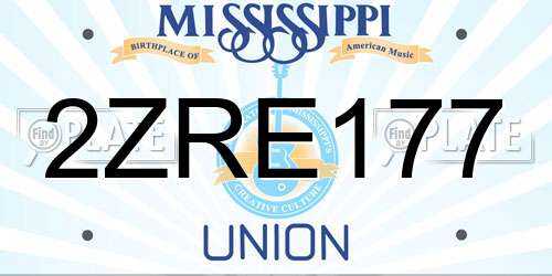 2ZRE177 Mississippi License Plate