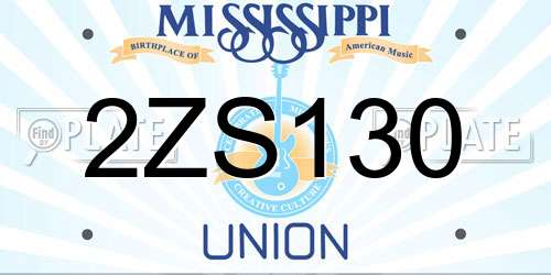 2ZS130 Mississippi License Plate