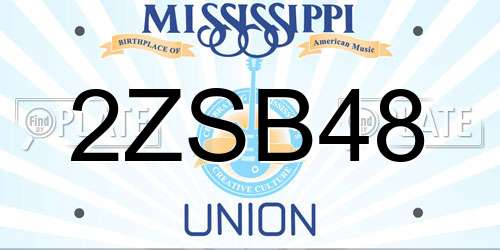 2ZSB48 Mississippi License Plate