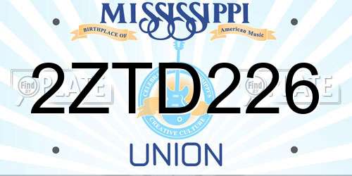 2ZTD226 Mississippi License Plate