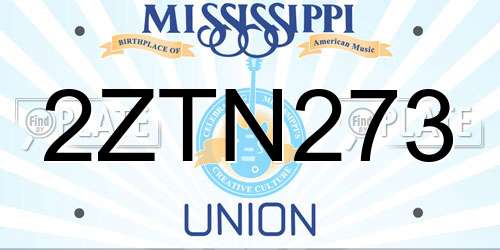 2ZTN273 Mississippi License Plate