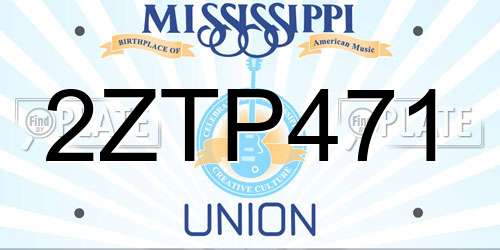 2ZTP471 Mississippi License Plate
