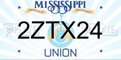 2ZTX24 Mississippi License Plate